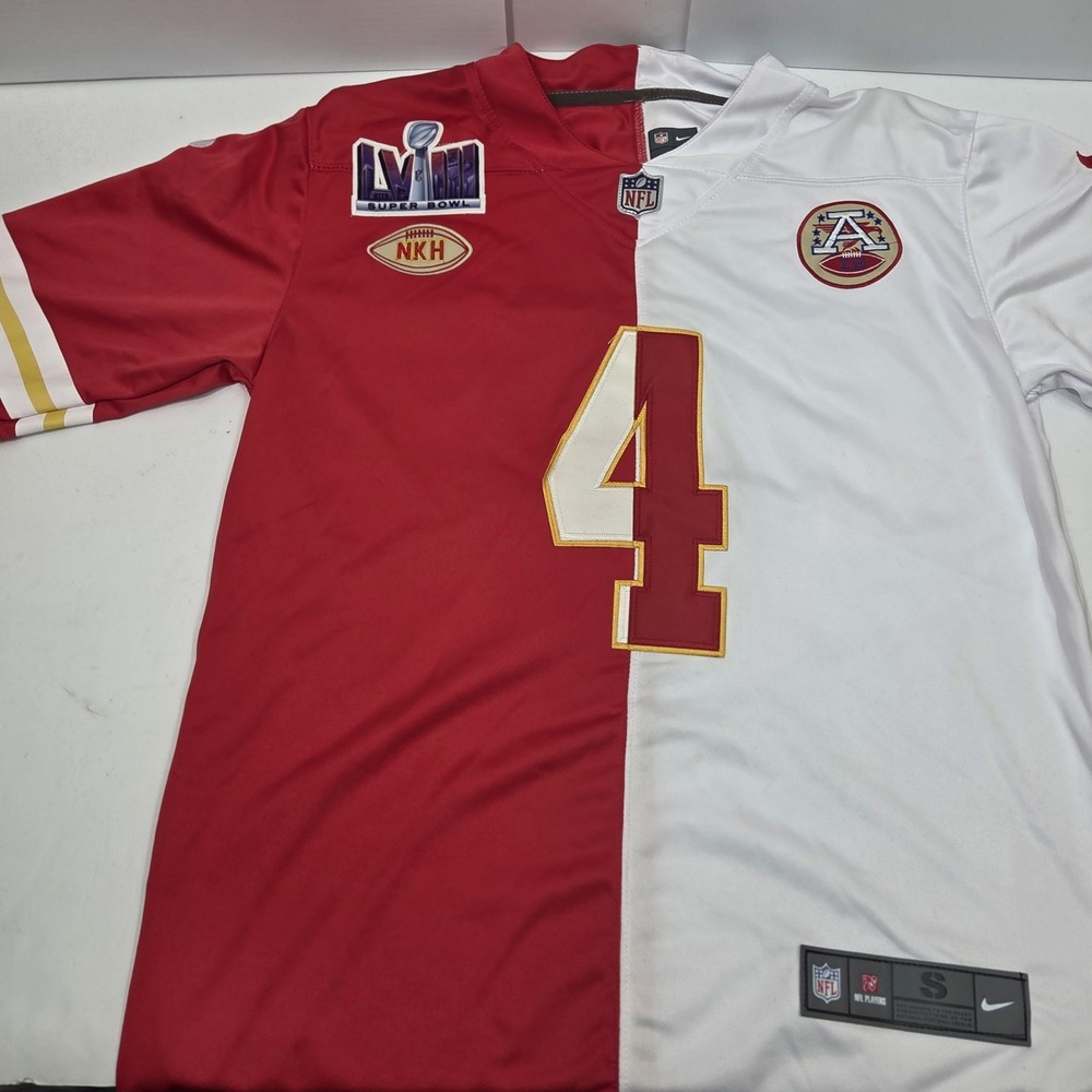 Nike Rashee Rice Kansas City Chiefs Split Super Bowl LVIII Jersey Mens Small #4